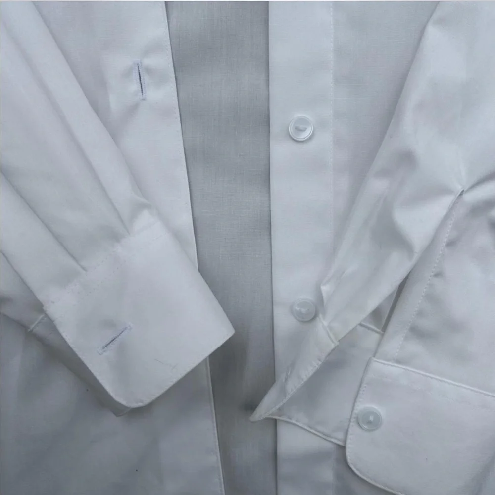 Foxcroft women’s size 8 White Casual Button Down long sleeve dress shirt - Picture 4 of 5